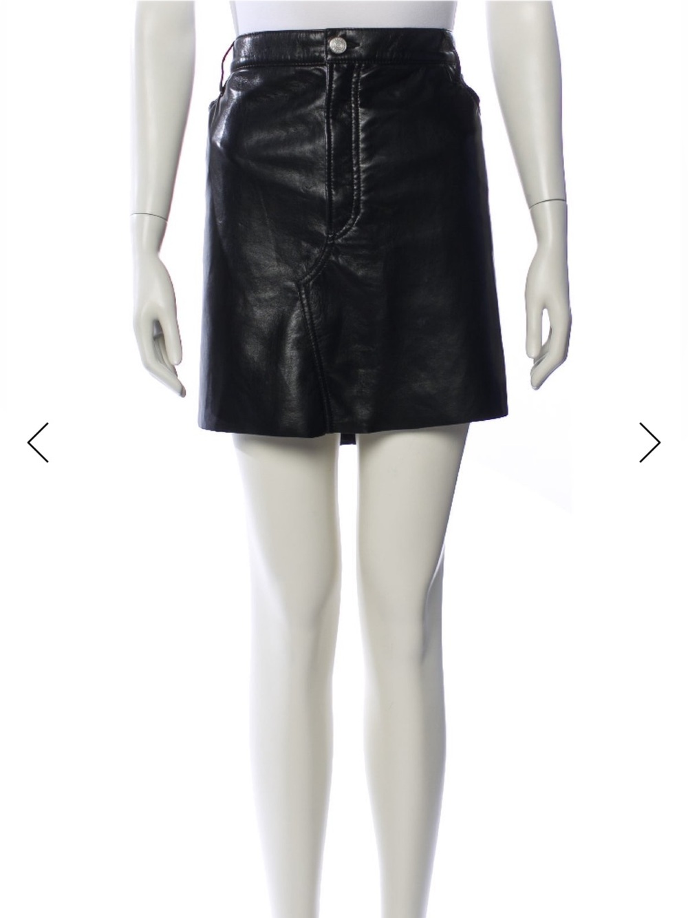 FRAME Black Leather A-Line Mini Skirt Women’s Size 34 US 18 XXL